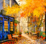 Autumn Cafe Scene