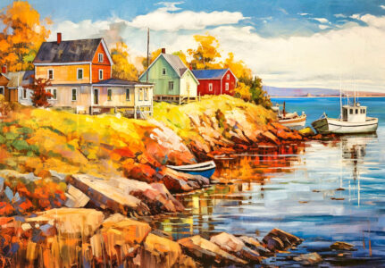 Autumn Coastal Scene Jigsaw Puzzle