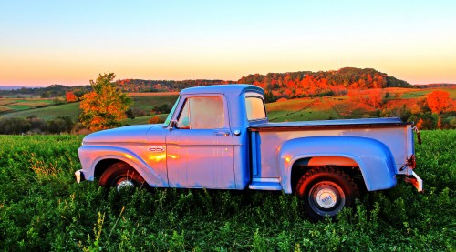 old blue ford truck