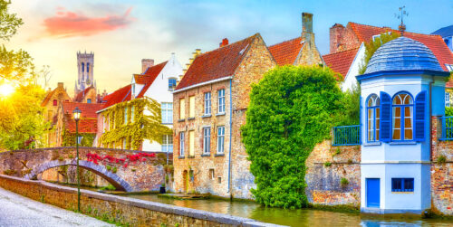 Bruges Canal Sunset Jigsaw Puzzle