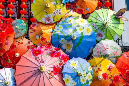 Colorful Umbrella Display Jigsaw Puzzle