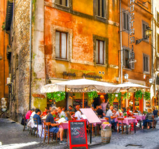 Corner Cafe in Rome Jigsaw Puzzle