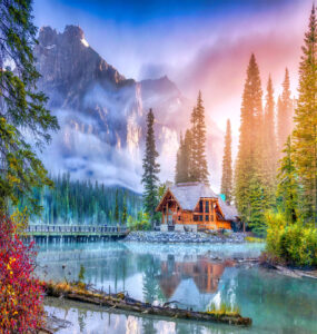 Emerald Lake Cabin Jigsaw Puzzle