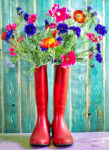 Flowers in Rain Boots