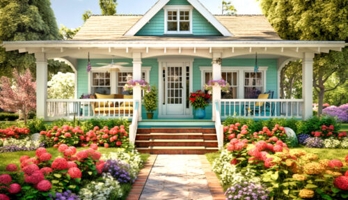 Front Porch Flowers Jigsaw Puzzle