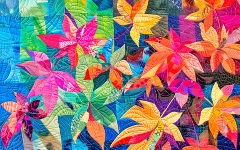 Quilted Foliage Rainbow Jigsaw Puzzle