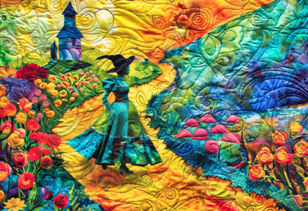 Quilted Yellow Brick Road Jigsaw Puzzle