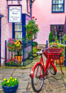 Red Bicycle and Blooms Jigsaw Puzzle