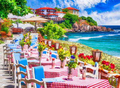 Seaside Bulgarian Cafe Jigsaw Puzzle