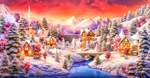 Snowy Christmas Village Jigsaw Puzzle