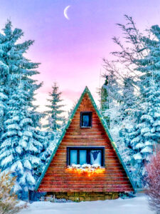 Snowy Winter Cabin Jigsaw Puzzle