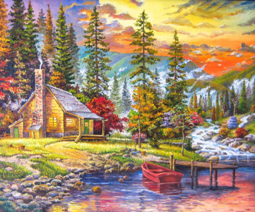 Sunset Cabin Jigsaw Puzzle