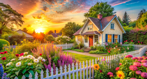 Sunset Cottage Jigsaw Puzzle