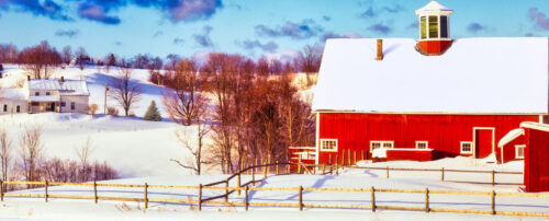 Vermont Winter Barn Jigsaw Puzzle