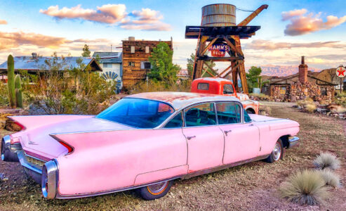 Vintage Pink Cadillac Jigsaw Puzzle