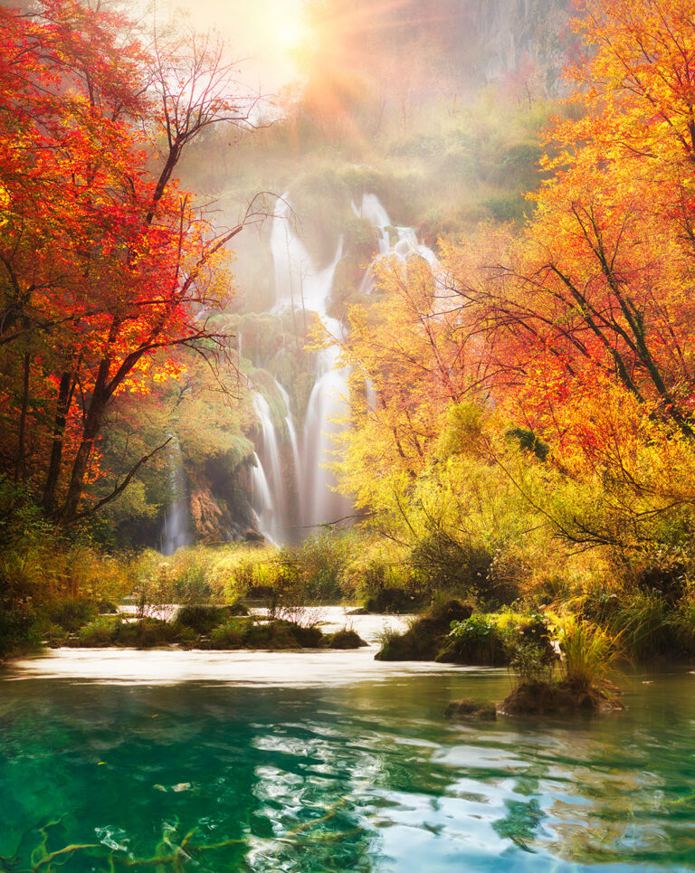 Waterfall at Sunrise Jigsaw Puzzle